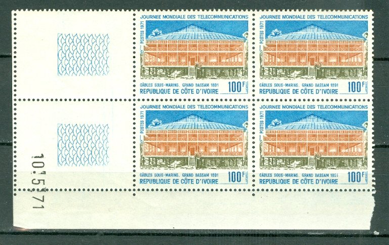 IVORY COAST CABLE #315...DATED CORNER BLK...MNH...$9.00