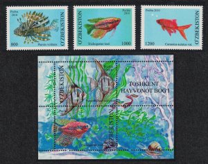 Uzbekistan Aquarium Fish 3v+MS 2010 MNH SG#745-MS748 MI#911-913+Block 58