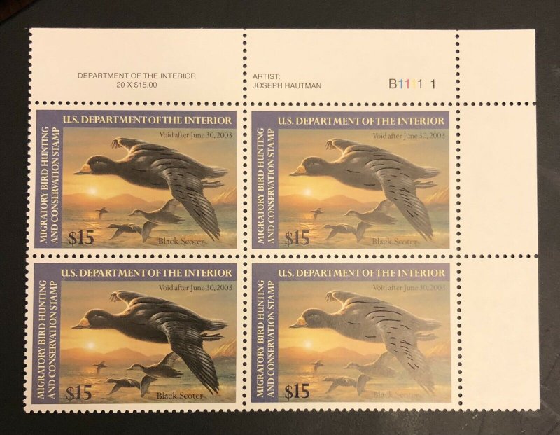 TangStamps: US #RW69 2002 Duck Stamp MNH Plate Block