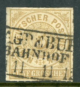 Germany 1868 North German Confederation 5gr Bister Sc # 6 VFU  T854  ⭐⭐⭐