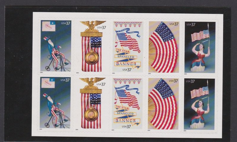 3780b Old Glory Pane MNH