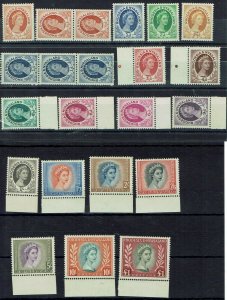 RHODESIA & NYASALAND 1954 QEII SET MNH ** PLUS COILS AND SHADE 