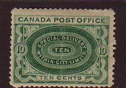 Canada Sc E1 1898 10c Special Delivery stamp mint