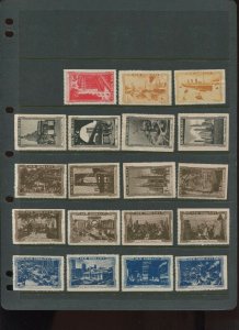 47 VINTAGE NEW YORK CITY POSTER STAMPS FAMOUS BUIDINGS, BRIDGES, ETC. (L1224)