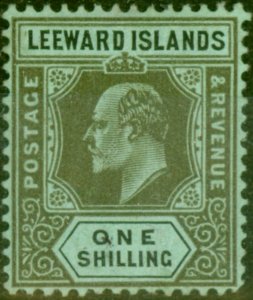 Leeward Islands 1911 1s Black-Green SG43 Fine Mtd Mint