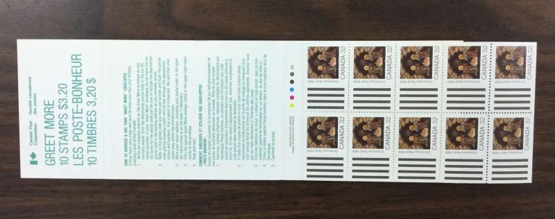 {BJ Stamps} CANADA, BK99, #1225, 1988 Christmas Greet More bklt. '18 CV $10.00