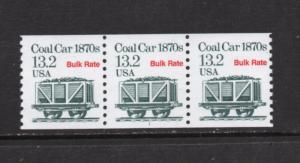 Scott # 2259 Coal Car  NH PL # coil strip of 3 PL# 1