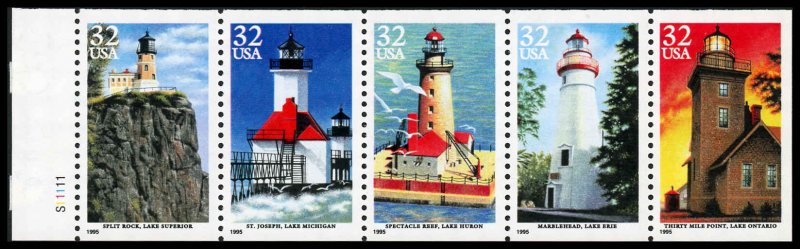 USA 2973a Mint (NH) Booklet Pane of 5 (read description)