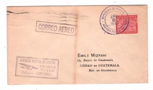 PANAMA Air Mail Cover 1930 PAA FIRST FLIGHT GUATEMALA Colon {samwells}KT82