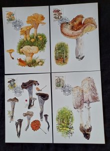 Sweden 1996 Maxi maximum cards Mushrooms. 4 cards.