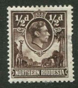 Northern Rhodesia SC# 26a KGVI  used  short perfs Perf 12-1/2x14 SCV $6.00