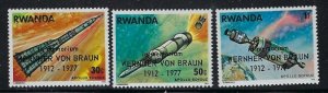 Rwanda 837-39 MH 1977 part set (mm1390)