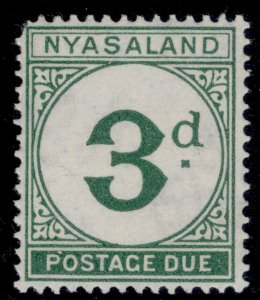 NYASALAND PROTECTORATE GVI SG D3, 3d green, NH MINT. Cat £17.