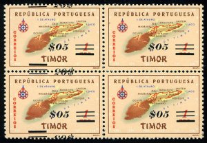 Portuguese Colonies, Timor #291var, 1960 Map of Timor, 5c on 1a, double surch...