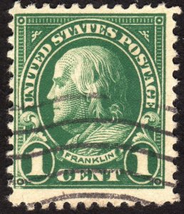 1923, US 1c, Benjamin Franklin, Used, Sc 552