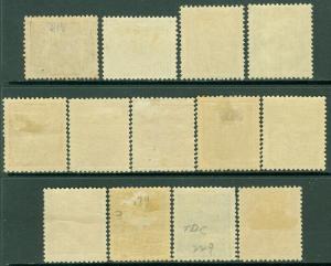 EDW1949SELL : BRAZIL 1920-22 Scott #218-30 Complete set. VF, Mint OG. Cat $109.