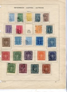 AUSTRIA; 1920s early issues fine used lot on album page