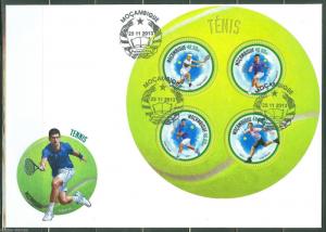 MOZAMBIQUE 2013 TENNIS MURRAY NADAL DJOKOVIC & FEDERER  SHEET FDC