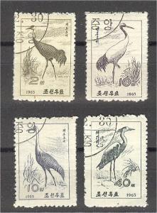NORTH KOREA, BIRDS 1965, USED SET