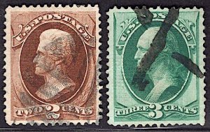 H GRILL US Stamp #135, 136  USED SCV $107. Fantastic Centering.