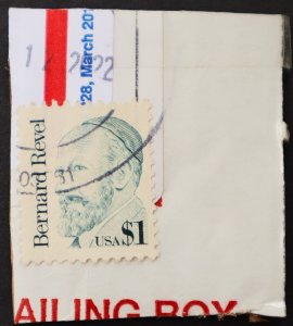 U.S. Used Stamp Scott #2193 $ Bernard Revel (on piece). CDS Cancel. Choice!