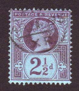 Great Britain 1887 Sc#114, SG#201 2-1/2d Queen Victoria USED 