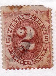 US # J2 2c  Postage Due, Brown,  Used CAT. $18.00