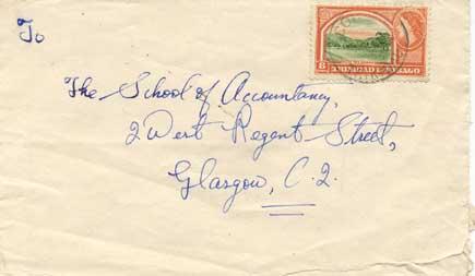 Trinidad 8c QEII Queens Park 1955 Coryal, Trinidad to Glasgow, Scotland.  Tea...