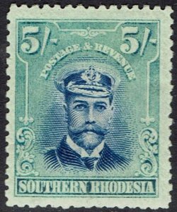 SOUTHERN RHODESIA 1924 KGV ADMIRAL 5/- MNH **