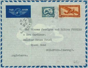 91251 -  INDOCHINE - Postal History - AIRMAIL  COVER  to  ENGLAND  1937