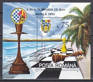 Romania, Scott cat. 3748. 30th Chess Olympiad s/sheet.