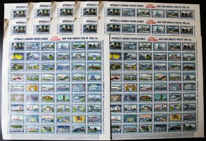 US 1939 Worlds Fair Stamp Hoard of 48 Full Mint NH Sheets of 54