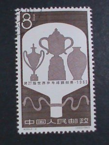 ​CHINA 1963 SC#  711-2  27TH WORLD TABLE TENNIS CHAMPIONSHIP CTO-COMPLETE SET