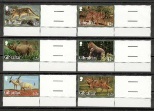 GIBRALTAR - MNH SET WITH LABELS- FAUNA -WILD ANIMALS- Endangered animals - 2012.