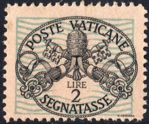 Vatican City SC#J11 2£ Papal Coat of Arms: Postage Due (1945) MNH