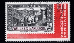 (French) Andorra Scott 298 Used  single from Souvenir sheet