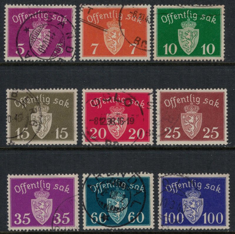 Norway #O22-7,9,31-2  CV $15.70