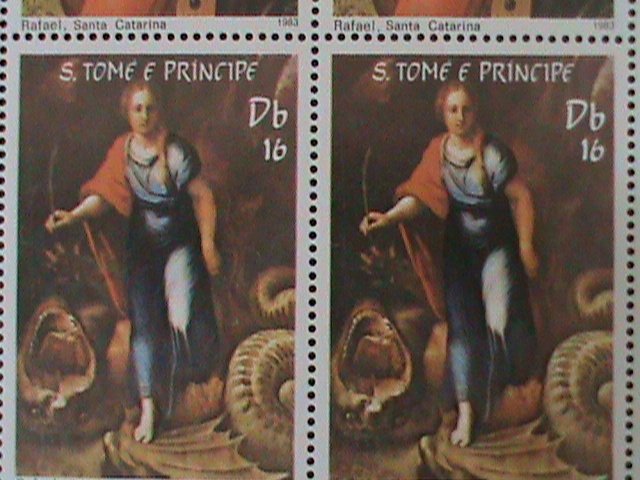 ​ST,THOMAS -1983-EASTER- FAMOUS ARTS PAINTING BY RAPHAEL- MNH LARGE SHEET VF