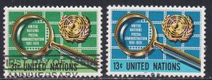 U.N. - New York # 278-279, Postal Admin. Anniv., Used Set