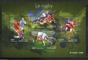 TOGO 2015 RUGBY  SHEET MINT NH