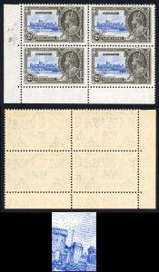 Gibraltar SG114a 2d Silver Jubilee Extra Flagstaff in a U/M Block Cat 79.80 pou