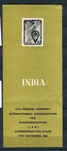 INDIA; 1964 early ISO Assembly Standardization SPECIAL NEW ISSUE FOLDER