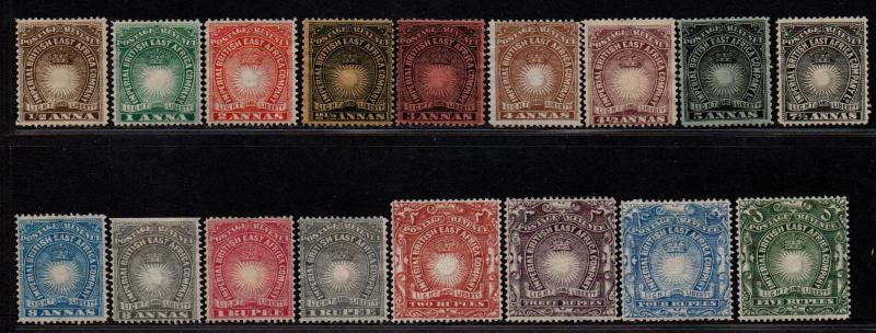 $British East Africa Sc#14-30 M/H/F-VF, complete set, 24 str. edge, Cv. $759.25