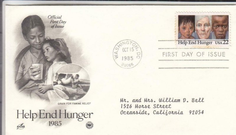 1985, Help End Hunger, Artcraft/PCS, FDC (E8214)