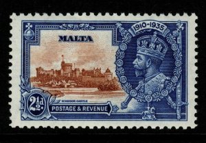 MALTA SG211a 1935 2½d SILVER JUBILEE WITH EXTRA FLAGSTAFF MTD MINT