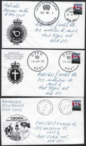 CANADA 1990's CANADIAN UN FORCES 7 COVERS FROM AROUND THE GLOBE INCLUDING CYPRUS