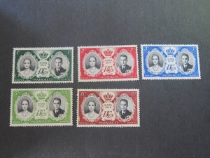 Monaco 1956 Sc 366-70 set MNH