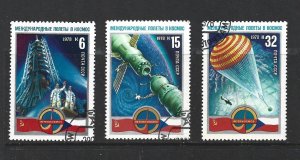 RUSSIA - 1978 INTERCOSMOS  SOVIET - CZECHOSLOVAKIA - SCOTT 4645 TO 4647 - USED