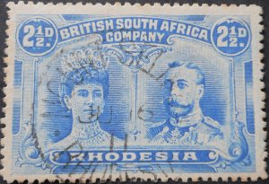 Rhodesia Double Head 2½d with MOUNT SELINDA Month Day (SC) postmark