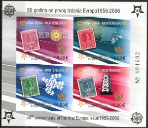 Montenegro 2006 50 Years of Europa stamps S/S Imperf. MNH